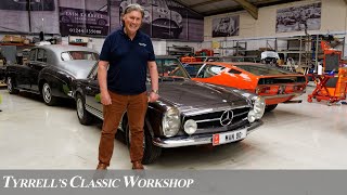 Legendary MercedesBenz W113 280SL quotPagodaquot MustKnow Tips amp Road Test  Tyrrells Classic Workshop [upl. by Duleba585]