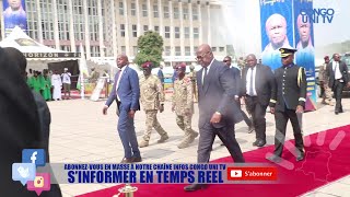 DIRECT ARRIVÉE DU PRÉSIDENT FÉLIX TSHISEKEDI AUX OBSEQUES DE NE MUANDA NSEMI DÉPÔT DE FLEURS [upl. by Amadeo517]