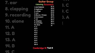 Listening Answers  Guitar Group  YT shorts  viral [upl. by Tripp]