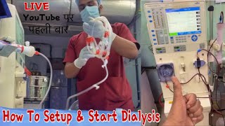 How to Setup Dialysis Machine  Priming amp initiate Hemodialysis [upl. by Ynatsyd918]