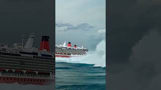 Cruise Ship Faces a Huge Wave from Behind – Close Call closecall scaryocean cruiseship [upl. by Shaum]