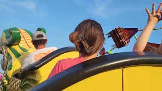 Me on the orient express dragon roller coaster on the last day of Laporte county fair 2024 pt 1 [upl. by Ozan673]