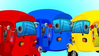 Learn Colors with Mega Auto Family  Rickshaws Finger Family Songs and More [upl. by Kenley40]