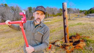 Tool to Pull Out Wood Farm Fence POST by Yourself [upl. by Septima]