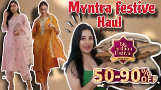 Myntra Big fashion Festival Sale 🥰💕  Myntra kurti haul Myntra kurti set haul  Honest review [upl. by Danziger]