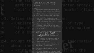 C Program to store and display student information using structure  struct keyword in c shorts c [upl. by Rentsch]