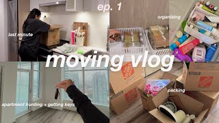 MOVING VLOG apartment hunting packing buying new items organize amp declutter  getting keys 🔑📦 [upl. by Meid756]