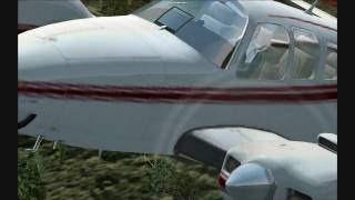 A Swiss Excursion Beech Baron 58 Landing at LSGE Ecuvillens Switzerland FSX HD [upl. by Salesin]