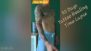 TATTOO HEALING PROCESS IN 30 DAYS TIME LAPSE BenjaminSeeFitness [upl. by Akemahs]