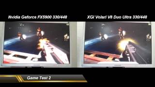 3DMark2003  Nvidia Geforce FX5900XT vs XGI Volari V8 Duo Ultra Both 330448 [upl. by Alburg771]