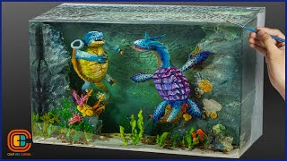 Pokémon BLASTOISE vs LAPRAS Diorama  Thalassophobia  Polymer Clay  Resin Art [upl. by Ardnoik699]