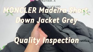 MONCLER Madeira Short Down Jacket Grey Quality Inspection From PkStockX jacket moncler pkstockx [upl. by Llebpmac]