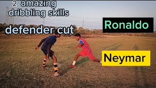 Amazing Dribbling football skill Defender cut [upl. by Leonsis]