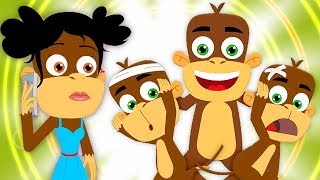 cinque piccole scimmie  filastrocca per bambini  Five Little Monkeys  Kids Tv Italiano [upl. by Gimpel516]