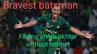 shoaib akhtar bowling  bravest batsman  facing shoib without helmet ICC [upl. by Norod210]