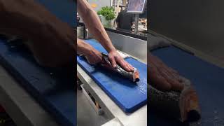 Filleting a whole Salmon WesterRoss at The Fish Shop [upl. by Selim]