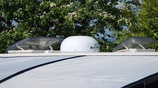 Satfi satellite TV dome installation onto a caravan video [upl. by Nylirret513]