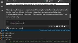 Pandas 1 Getting started Series [upl. by Amarillis]