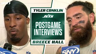 Breece Hall and Tyler Conklin on how simple mistakes caused Jets offensive issues  SNY [upl. by Hecklau946]