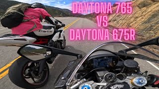 Triumph Daytona 765 Moto 2 vs Triumph Daytona 675r [upl. by Eenel96]