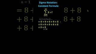 Evaulating Sigma Summation Notation with a Constant Formula maths math [upl. by Annawad103]