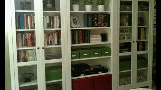 white bookshelf with glass doors [upl. by Trip40]