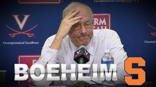 Syracuse Head Coach Jim Boeheim Speaks After Tough Loss To Virginia [upl. by Ellimak]