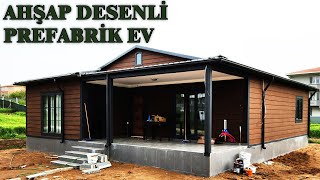 AHŞAP DESENLİ PREFABRİK EV 🏠🏠 DETAYLI 110m² 31 EV TURU 🏠🏠 evturu prefabrikev prefabrik [upl. by Nafri708]