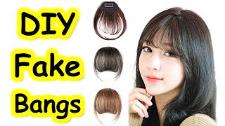 How to make fake bangs at homefront hair extensions clipfake Bangsclip bangsdiySajal Malik [upl. by Lucrece]