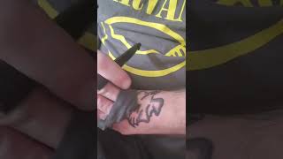 stick and poke punisher skull 💀 ☠️ 💀 10x speed [upl. by Deyes]