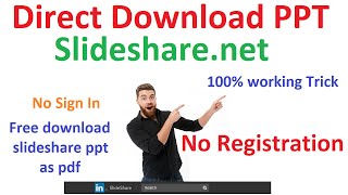 How to Download PPT from Slideshare for Free 100 working Trick [upl. by Harrie]