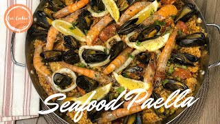 Seafood Paella with ChorizoSeafood Paella RecipeGet Cookin [upl. by Toth]