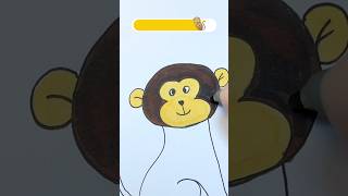 How to draw a monkey easy step by step for kids🐒 [upl. by Belicia772]