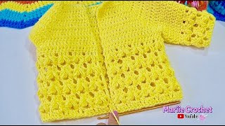 Chambrita para bebe tejida a crochet Punto Fantasia MUY FACIL [upl. by Marguerita924]