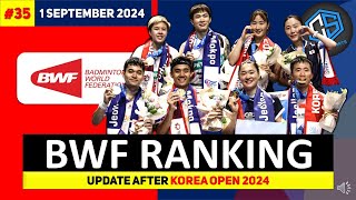 Ranking BWF Terbaru 2024 After Korea Open 2024  Ganda Putri Melesat rangkingbwf bwfranking [upl. by Faxun170]