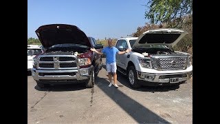 Review 2017 Nissan Titan XD Cummins vs 2017 Ram 2500 Cummins  2 great trucks we choose 1 [upl. by Ordisy]