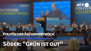 Söder beim politischen Aschermittwoch quotGrün ist outquot  AFP [upl. by Naira580]