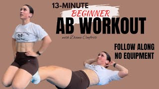 13Minute BEGINNER ATHOME AB WORKOUT  No Equipment [upl. by Adikram]