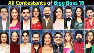 Bigg Boss 18 all Contestants list Name and Full Details [upl. by Mccready]