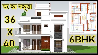 36X40 2 Floor House Plan With Elevation 6BHK House Design 36x40 House Plan Gopal Architecture 20 [upl. by Goren]