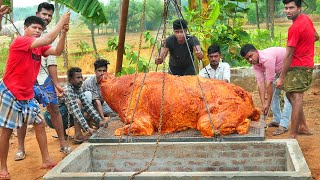 500 Kg WHOLE BEEF ROAST  6 Hours Roasting a Whole Buffalo Tandoor  Beef Mandhi Recipe [upl. by Yltnerb]