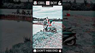 Attention here to boy 😱💪🏼🔥 bikergirl boyvsgirls bikestunt motovlog shorts [upl. by Erbes372]