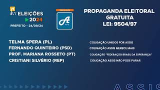 Horário Eleitoral Prefeitos de AssisSP  Rádio  240924 [upl. by Copland151]