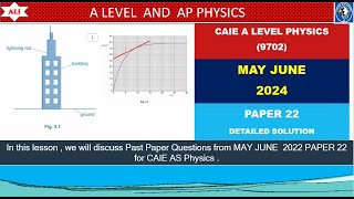 AS LEVEL PHYSICS 9702 PAPER 1MAYJUNE 2024  PAPER 22  970222MJ24  PART 02 [upl. by Palua]