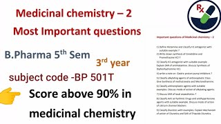 Medicinal chemistry 2 important questions medicinalchemistry2 [upl. by Dino711]