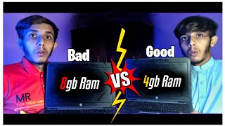 4gb ram VS 8gb ram laptop speed test  8Gb Vs 4gb Ram Test [upl. by Schreibman]