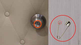 how to pick a door lock with a safety pin [upl. by Soisanahta563]