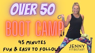 BOOT CAMP for over 50 45 minutes FUN easy to follow Led by Physical Therapist [upl. by Aiceila270]