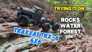 Testing Proline Hyrax 19 vs Wet Rocks Creek and Forest Трофи Traxxas TRX6 [upl. by Saltsman153]