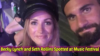 Becky Lynch and Seth Rollins Spotted at Music Festival During WWE Hiatus [upl. by Elyl]